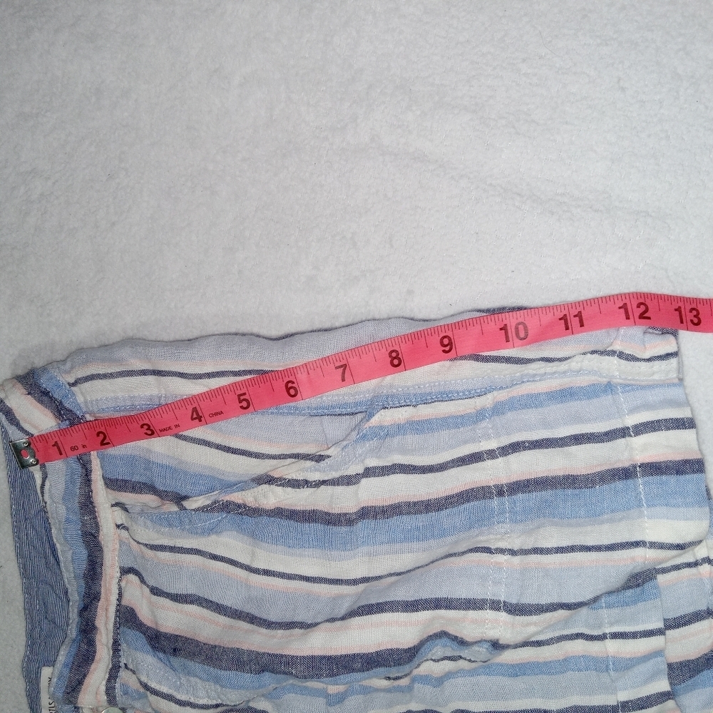 Artisan NY 100% Linen Striped Shorts w/Drawstring Waist size 8 - Picture 9 of 11